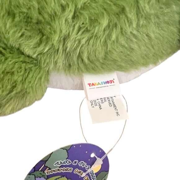 Takashoji Penguin in Green Stegosaurus Kigurumi Lying Down Plush - Picture 4 of 6